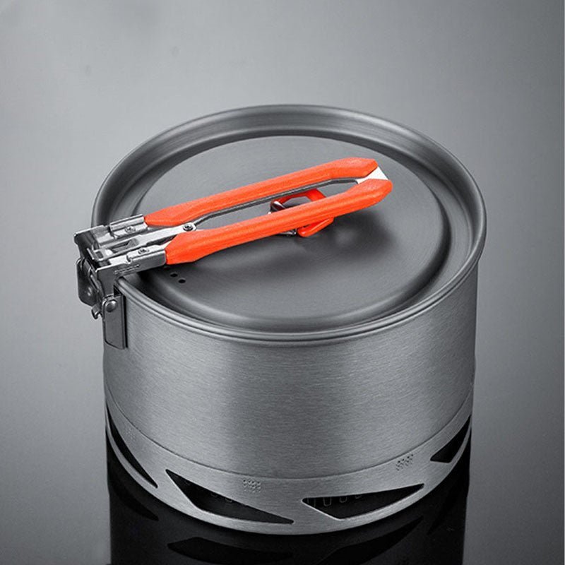 outdoor camping cookware set with utensils and heat collecting pot outdoor camping cookware set with utensils and heat collecting pot