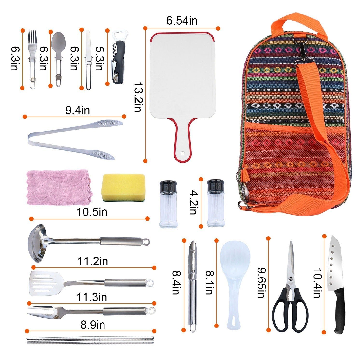19pcs camping cooking utensil kit with storage bag 19pcs camping cooking utensil kit with storage bag