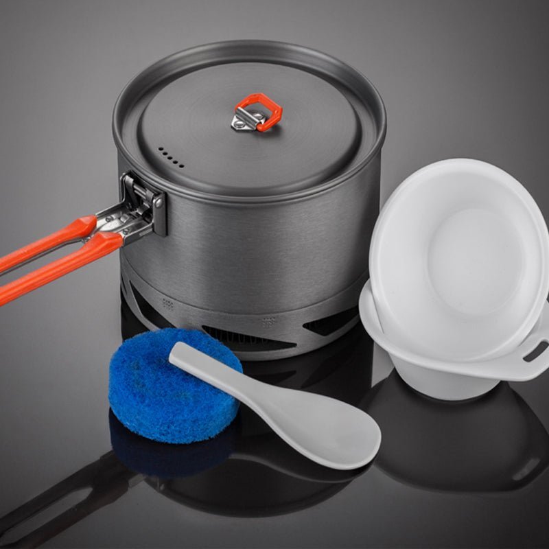 outdoor camping cookware set with utensils and heat collecting pot outdoor camping cookware set with utensils and heat collecting pot